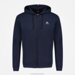 Clothing HVDBF47 Men Le Coq Sportif Hooded Sweatshirt With Zip Blue - Image 2