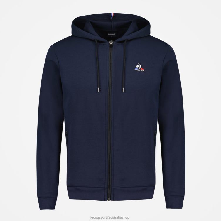 Clothing HVDBF47 Men Le Coq Sportif Hooded Sweatshirt With Zip Blue - Image 2