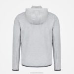 Clothing HVDBF485 Men Le Coq Sportif Hooded Sweatshirt With Zip Grey - Image 3