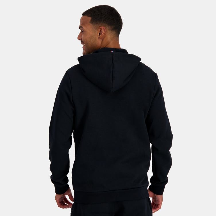 Clothing HVDBF48 Men Le Coq Sportif Hooded Sweatshirt With Zip Black - Image 4