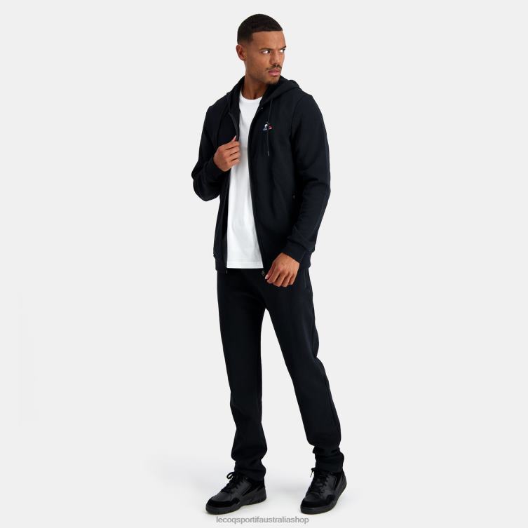 Clothing HVDBF48 Men Le Coq Sportif Hooded Sweatshirt With Zip Black - Image 5