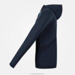 Clothing HVDBF490 Men Le Coq Sportif Hooded Sweatshirt With Zip Blue - Image 3