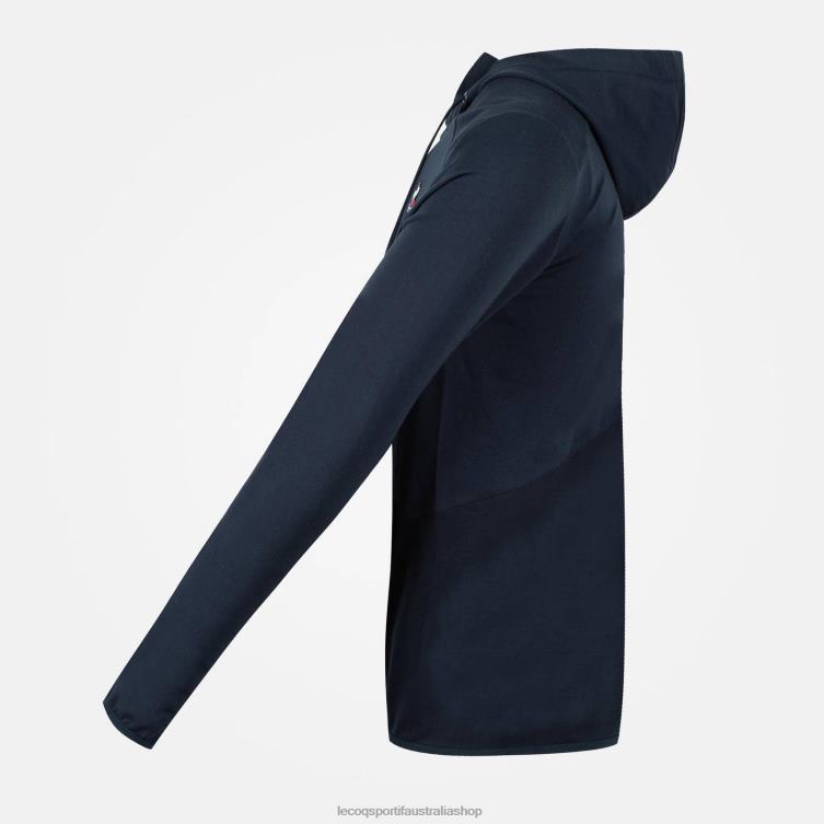 Clothing HVDBF490 Men Le Coq Sportif Hooded Sweatshirt With Zip Blue - Image 3