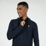 Clothing HVDBF490 Men Le Coq Sportif Hooded Sweatshirt With Zip Blue - Image 4
