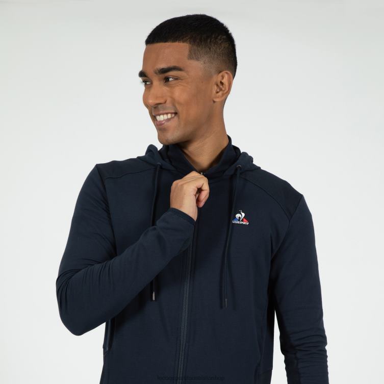 Clothing HVDBF490 Men Le Coq Sportif Hooded Sweatshirt With Zip Blue - Image 4