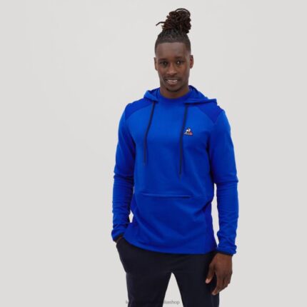 Clothing HVDBF491 Men Le Coq Sportif Hooded Sweatshirt Blue