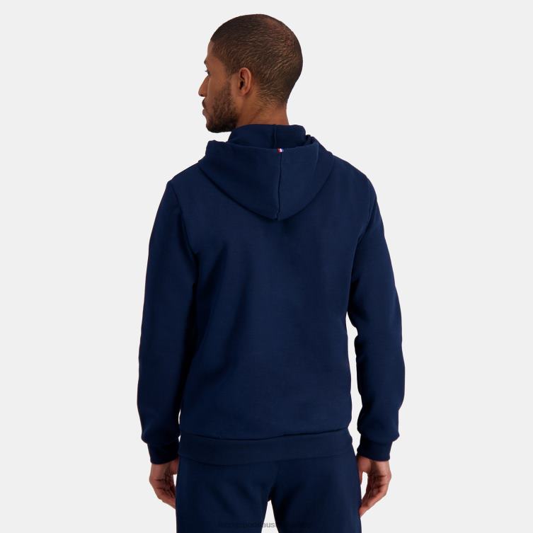 Clothing HVDBF49 Men Le Coq Sportif Hooded Sweatshirt With Zip Blue - Image 3