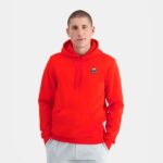 Clothing HVDBF53 Men Le Coq Sportif Hooded Sweatshirt Red