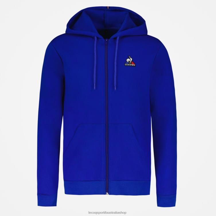 Clothing HVDBF54 Men Le Coq Sportif Hooded Sweatshirt With Zip Blue - Image 2