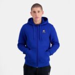 Clothing HVDBF54 Men Le Coq Sportif Hooded Sweatshirt With Zip Blue