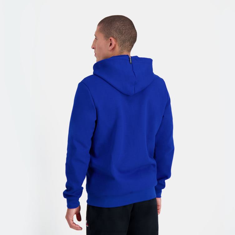 Clothing HVDBF54 Men Le Coq Sportif Hooded Sweatshirt With Zip Blue - Image 4