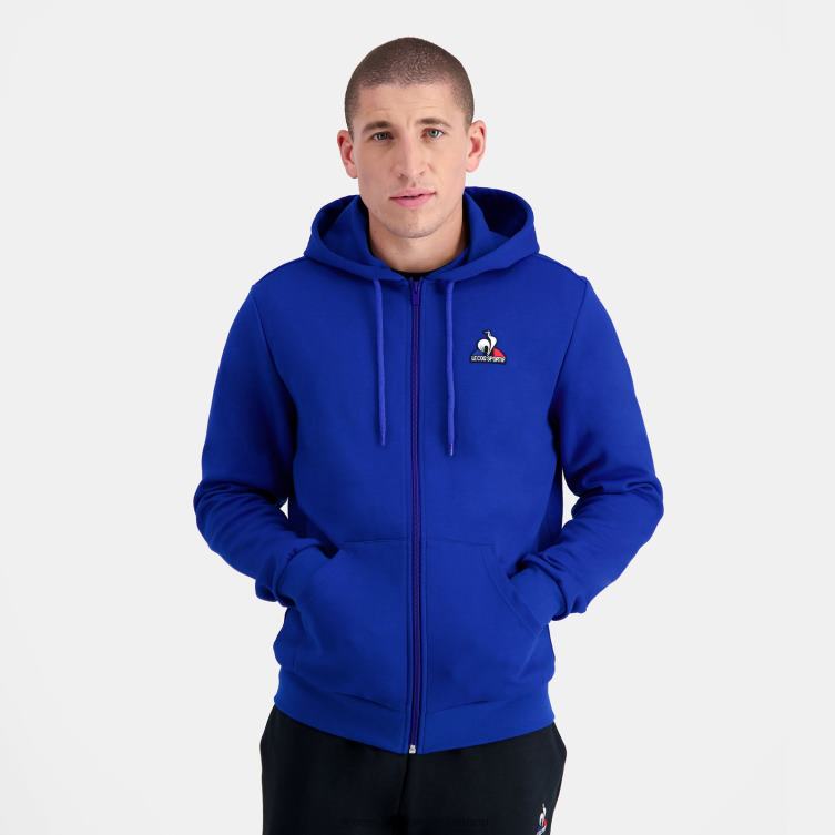 Clothing HVDBF54 Men Le Coq Sportif Hooded Sweatshirt With Zip Blue - Image 1
