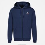 Clothing HVDBF55 Men Le Coq Sportif Hooded Sweatshirt With Zip Blue - Image 2
