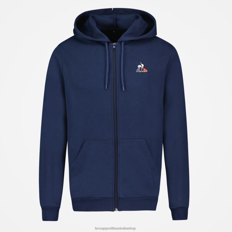 Clothing HVDBF55 Men Le Coq Sportif Hooded Sweatshirt With Zip Blue - Image 2