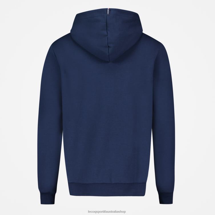 Clothing HVDBF55 Men Le Coq Sportif Hooded Sweatshirt With Zip Blue - Image 3