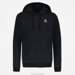 Clothing HVDBF56 Men Le Coq Sportif Hooded Sweatshirt With Zip Black - Image 2