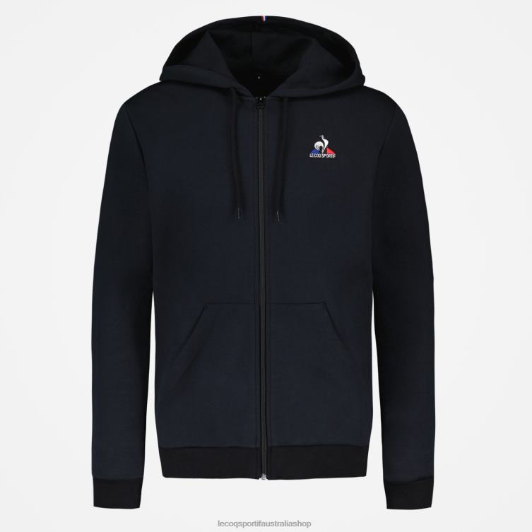 Clothing HVDBF56 Men Le Coq Sportif Hooded Sweatshirt With Zip Black - Image 2