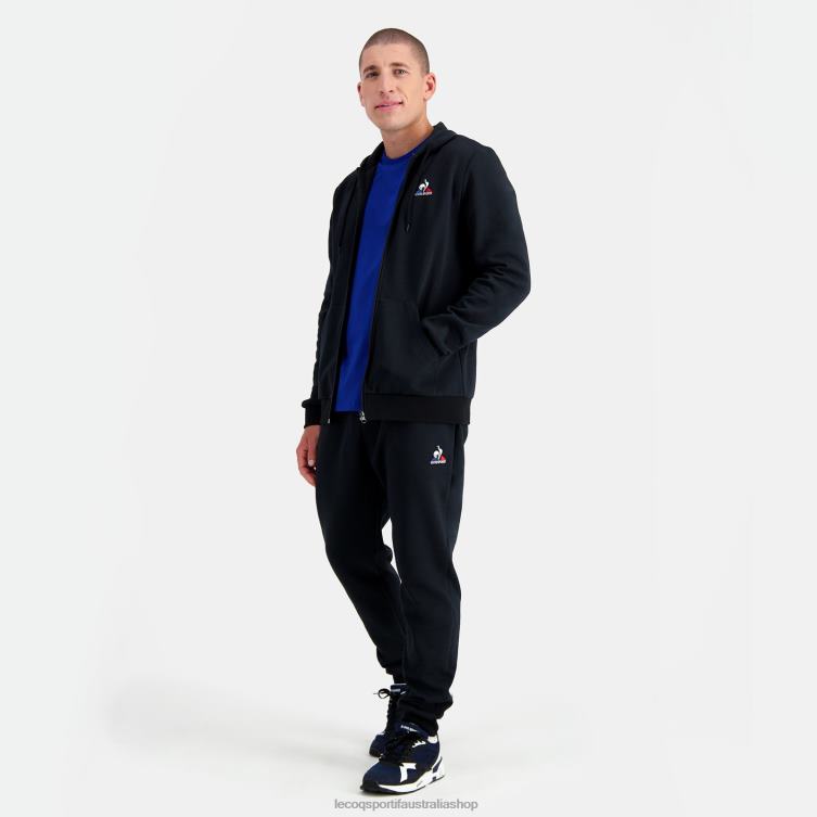 Clothing HVDBF56 Men Le Coq Sportif Hooded Sweatshirt With Zip Black - Image 6