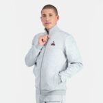 Clothing HVDBF57 Men Le Coq Sportif Zipped Sweatshirt Grey