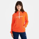 Clothing HVDBF592 Women Le Coq Sportif Hooded Sweatshirt Orange