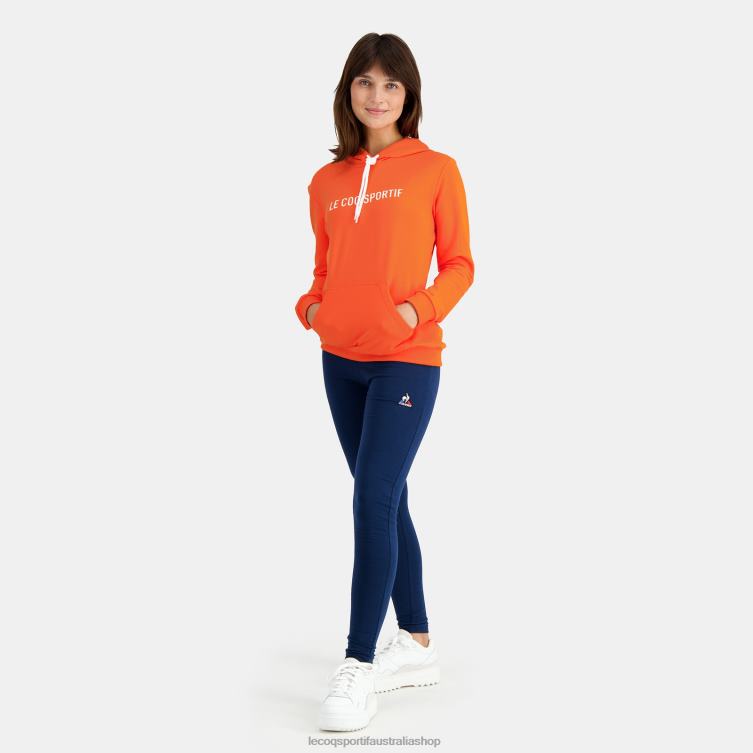 Clothing HVDBF592 Women Le Coq Sportif Hooded Sweatshirt Orange - Image 5