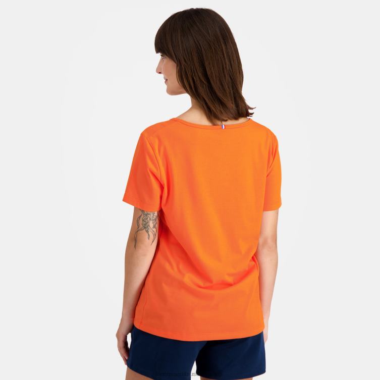 Clothing HVDBF593 Women Le Coq Sportif T-Shirt Orange - Image 4