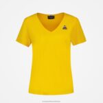 Clothing HVDBF594 Women Le Coq Sportif T-Shirt Yellow - Image 2