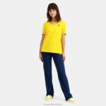 Clothing HVDBF594 Women Le Coq Sportif T-Shirt Yellow - Image 6