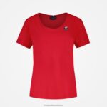Clothing HVDBF596 Women Le Coq Sportif T-Shirt Red - Image 2