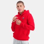Clothing HVDBF59 Men Le Coq Sportif Hooded Sweatshirt Red