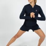Clothing HVDBF607 Women Le Coq Sportif Zipped Sweatshirt Blue - Image 4