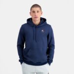 Clothing HVDBF64 Men Le Coq Sportif Hooded Sweatshirt Blue