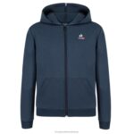 Clothing HVDBF670 Children Le Coq Sportif Hooded Sweatshirt With Zip Blue - Image 2