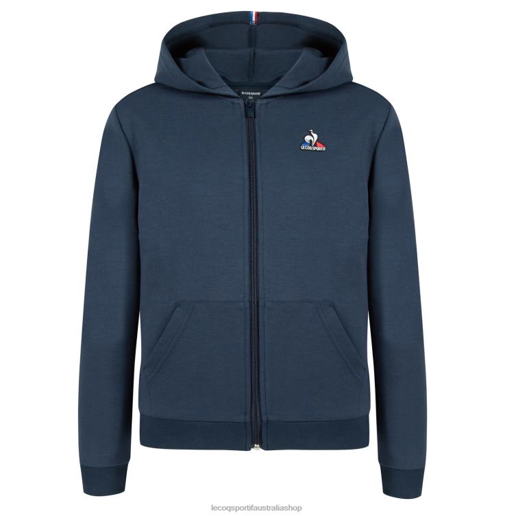 Clothing HVDBF670 Children Le Coq Sportif Hooded Sweatshirt With Zip Blue - Image 2
