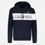 Clothing HVDBF67 Men Le Coq Sportif Hooded Sweatshirt Blue - Image 2