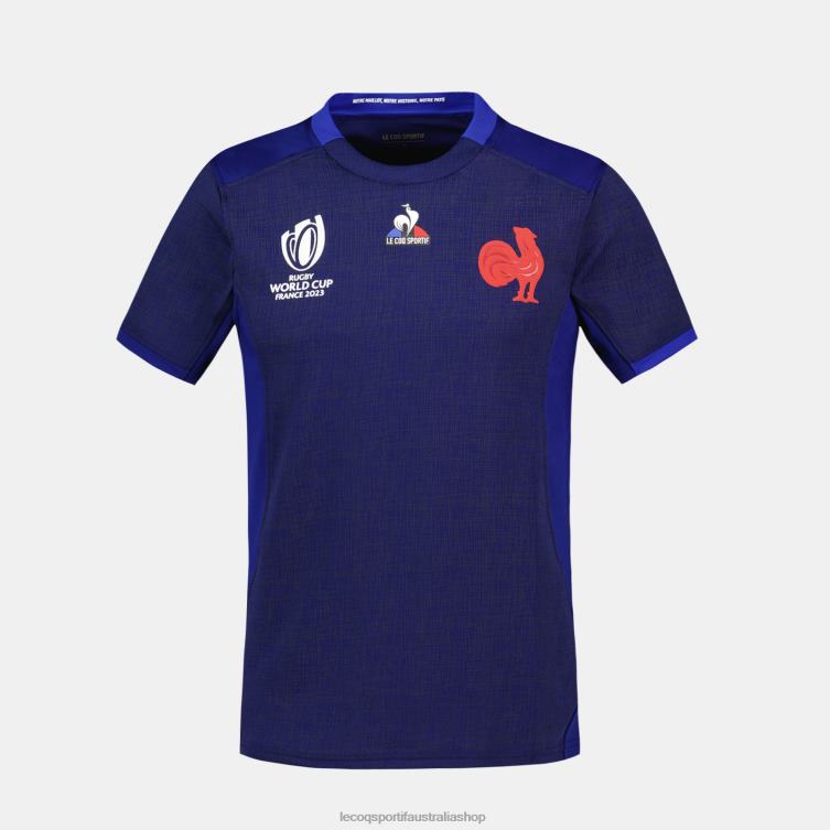 Clothing HVDBF692 Men Le Coq Sportif Replica Jersey Xv De France - Rugby World Cup 2023 Blue - Image 2