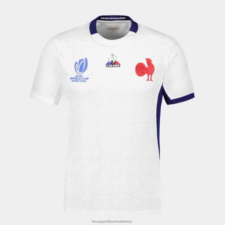 Clothing HVDBF693 Men Le Coq Sportif Replica Jersey Xv De France - Rugby World Cup 2023 White - Image 2