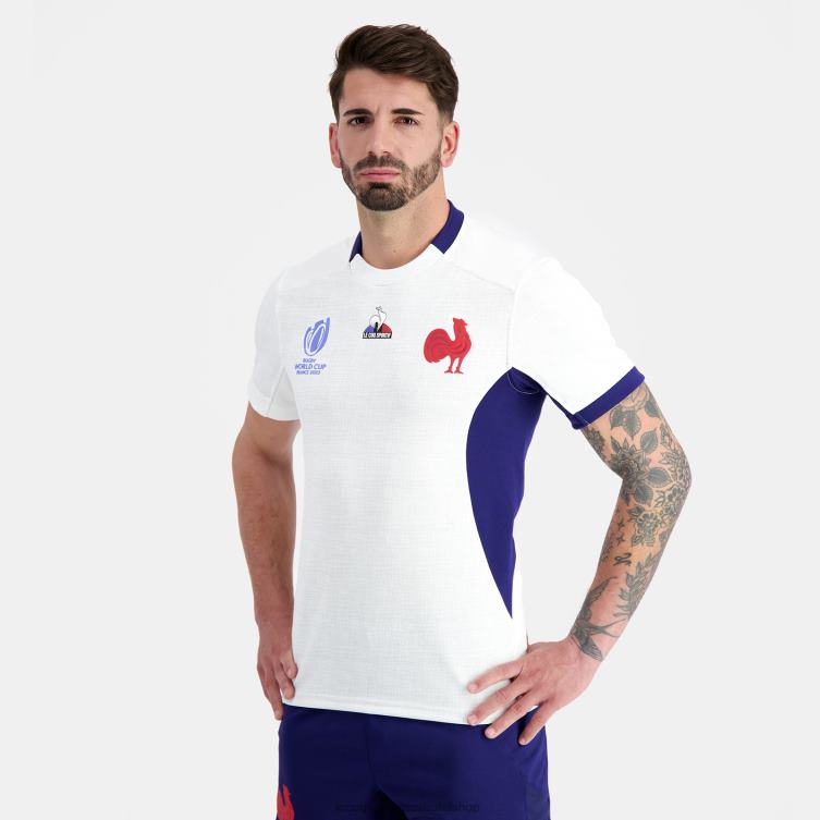 Clothing HVDBF693 Men Le Coq Sportif Replica Jersey Xv De France - Rugby World Cup 2023 White - Image 1