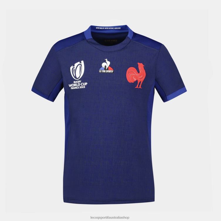 Clothing HVDBF694 Children Le Coq Sportif Replica Jersey Xv De France - Rugby World Cup 2023 Blue - Image 2