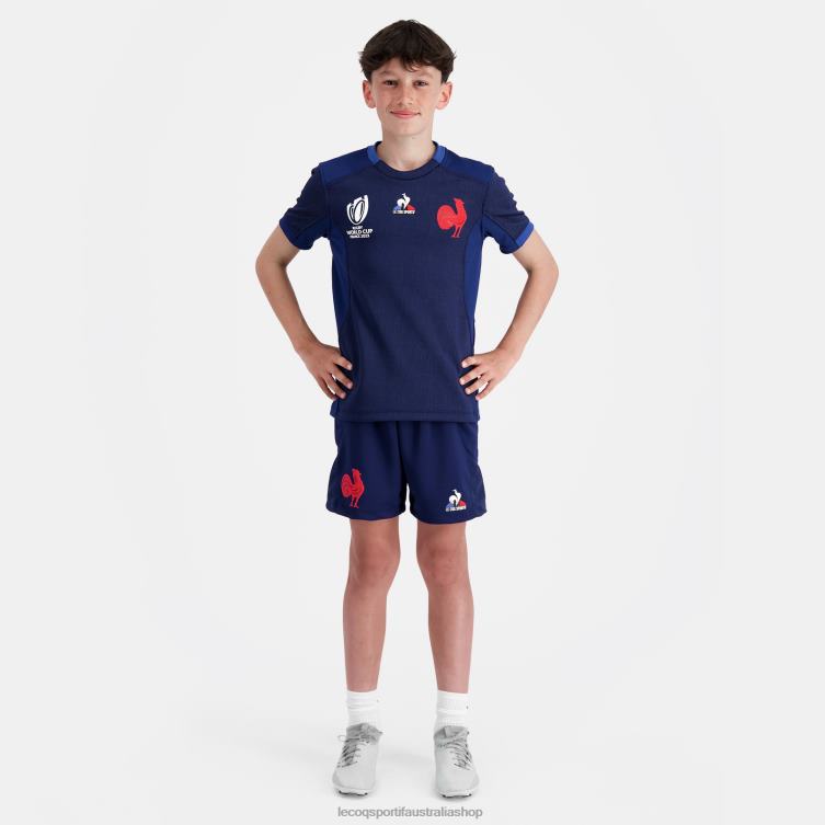 Clothing HVDBF694 Children Le Coq Sportif Replica Jersey Xv De France - Rugby World Cup 2023 Blue - Image 5