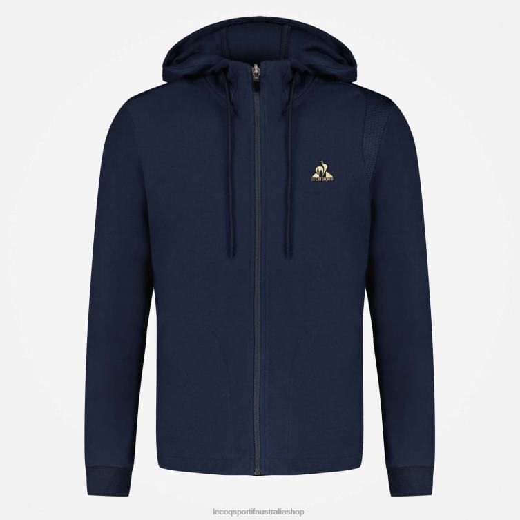 Clothing HVDBF69 Men Le Coq Sportif Hooded Sweatshirt With Zip Blue - Image 2