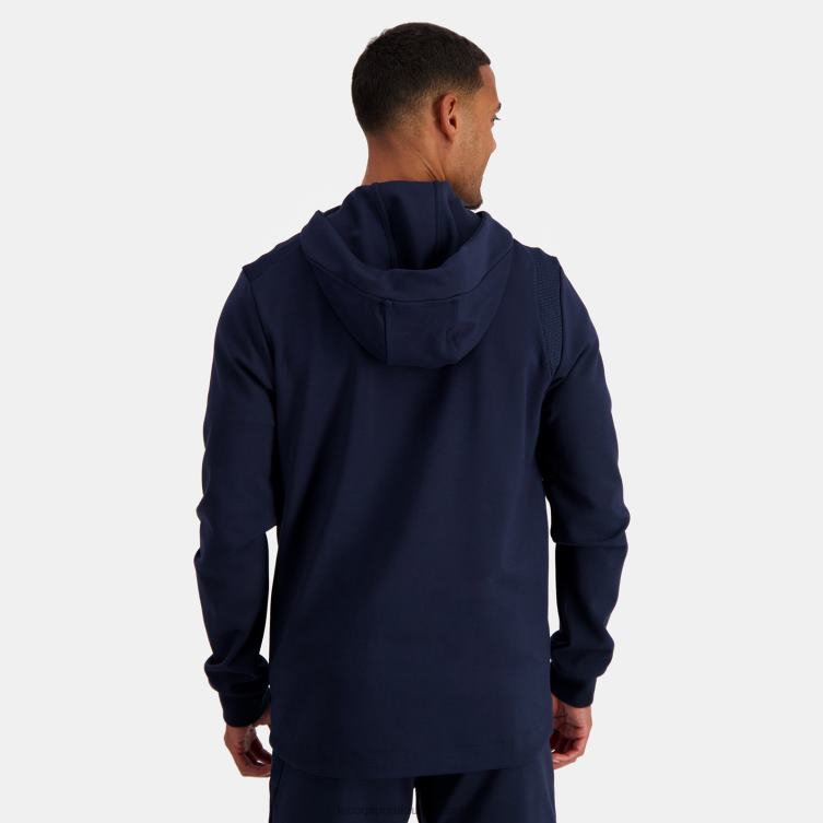 Clothing HVDBF69 Men Le Coq Sportif Hooded Sweatshirt With Zip Blue - Image 4