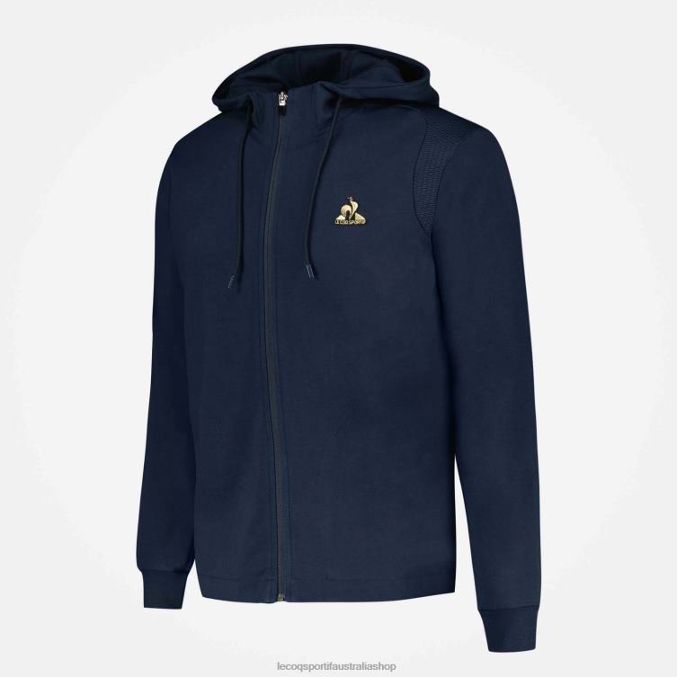 Clothing HVDBF69 Men Le Coq Sportif Hooded Sweatshirt With Zip Blue - Image 6