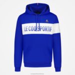 Clothing HVDBF6 Men Le Coq Sportif Hooded Sweatshirt Blue - Image 2