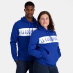 Clothing HVDBF6 Men Le Coq Sportif Hooded Sweatshirt Blue - Image 5