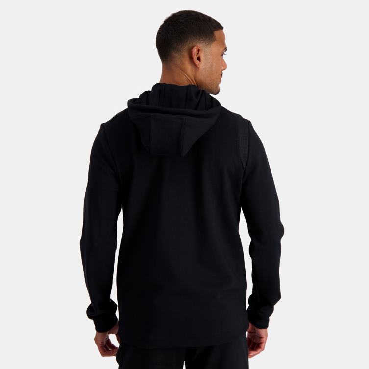 Clothing HVDBF70 Men Le Coq Sportif Hooded Sweatshirt With Zip Black - Image 4