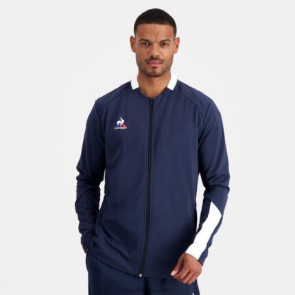 Clothing HVDBF74 Men Le Coq Sportif Zipped Sweatshirt Blue