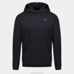 Clothing HVDBF7 Men Le Coq Sportif Hooded Sweatshirt Black - Image 2