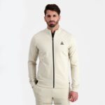 Clothing HVDBF8 Men Le Coq Sportif Zipped Sweatshirt Brown