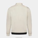 Clothing HVDBF8 Men Le Coq Sportif Zipped Sweatshirt Brown - Image 3